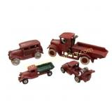 Four Cast Iron Arcade Toy Vehicles