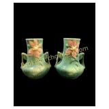 Pair Roseville Clematis Vases