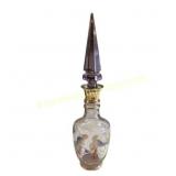 Hand-Painted Glass Decanter with Stopper