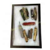 Pocket Knives in Display Case