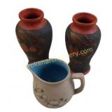 Two Vases and Floral Pitcher