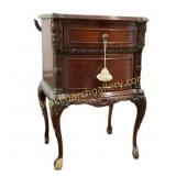Mahogany Side Table with Carved Details