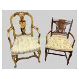 Carved and Painted Accent Chairs