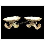 Pair Porcelain Footed Stands