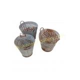 Three Metal Olive Buckets