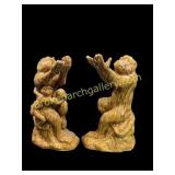 Pair Decorative Ceramic Monkeys