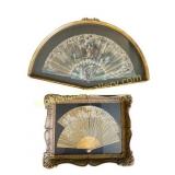Two Framed Decorative Fan Displays