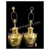 Pair Brass Table Lamps