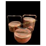 Three Stacking Asian Baskets