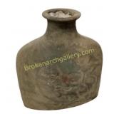 Ceramic Vessel with Embossed Faces