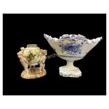 Ceramic Center Bowl, Capodimonte Lamp Base