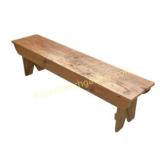 Rustic Wooden Bench with Trestle Legs