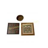 Framed Art and Woven Basket Set