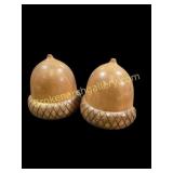 Carved Acorn Bookends