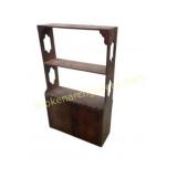 Wood Shelf with Cabinet and Cutout Details