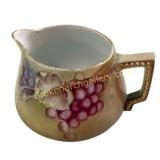 Hand-Painted Porcelain Creamer with Grapes