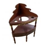 Wooden Corner Washstand with Drawer