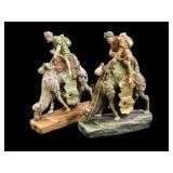 Two Amphora Porcelain Figurals
