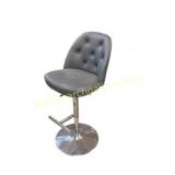Gray Tufted Adjustable Bar Stool