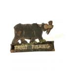 Wooden Trout Fishing Bear Sign