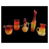 Five Pieces Blenko Art Glass