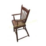 Wooden Child's High Chair with Arms