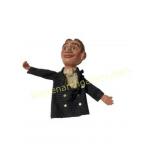 Hand-Painted Hand Puppet in Suit Attire