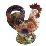 Ceramic Rooster Figurine with Chicks