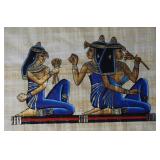 Sacred Blue Lotus Egyptian Papyrus Painting