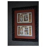 Egyptian Hieroglyphic Paintings on Papyrus Signed
