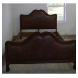 Baker Furniture Leather Queen Bed Frame