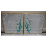 Mid Century Etched Floral Mirrors Set