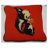 Vintage Pepe LePew  Cross Stitch Pillow