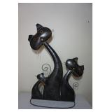 Art Metal Cats Sculpture Floor Sculpture