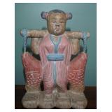 Hand Carved  Fisherman Wood Sculpture