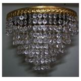 Hollywood Regency Crystal Waterfall Chandelier