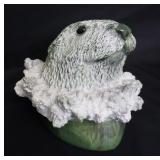 SEA OTTER RISING JADE Foot Artworks Signed