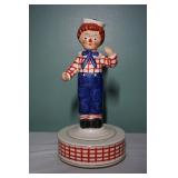 Raggedy Andy Porcelain Rotating Music Wind Up