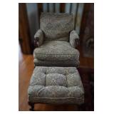 Antique French Provincial Style Chair & Ottoman