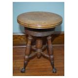 Antique Glass Ball Claw Foot Stool