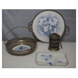 Delft Porcelain Serving Ware Enamelware