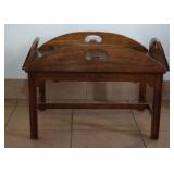 Glass Top Butlers Tray Table Coffee Table