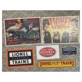 Lionel Trains Metal Signs (6) Repro