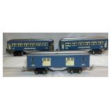 Lionel Blue Comet Passenger Cars 600- 602 O Gauge