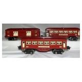 Lionel Lines O Passenger Cars 600-602