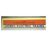Lionel Trains #072 Left Hand Remote Switch NIB