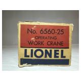 Lionel No.6560-25 Operating Work Crane BOX ONLY