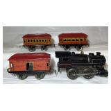 Ives Cast Iron Windup Train #17 &  Passenger Cars