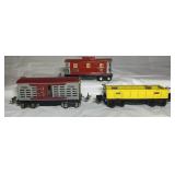 Lionel Train Cars 652,656,657 O Gauge