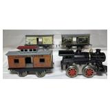 Ives #0 Cast Irin Windup Train & Cars